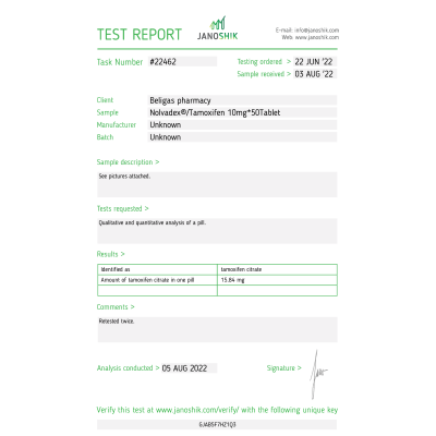 Buy Beligas Nolvadex (Tamoxifen) 10mg 50tabs